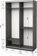 Шкаф-купе двухдверный Roko 160х242х60 см ДСП + Зеркало Серый (20200027601) - изображение 2