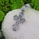 Серебряный двухсторонний крестик 925° пробы с чернением - изображение 4