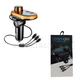Автомобильный FM Трансмиттер Модулятор Q15 и Кабель 3 в 1 (micro USB, Iphone, Type C) Gold - изображение 1