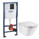 Комплект инсталляции GROHE Solido/Gap кнопка черная безободковый унитаз ROCA с крышкой микролифт дюропласт A34H47C000_38811KF0 - изображение 1