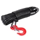 Синтетичний трос ORPRO Dyneema для лебідки 30м 10мм (чорний, з гаком, ORP-TK0056) - зображення 1