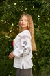 Вишиванка Vyshyvanka лляна сорочка,маш.виш., Два Кольори 52 Біла 4568 - зображення 3