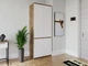 Шкаф мебельный деревянный распашной 4-х дверный от производителя DrevoGoods из ламинированного ДСП напольный с полками для хранения вещей, одежды для дома и офиса - в прихожую, спальню, гостиную 700х2110х500мм; ЛДСП: Аликанте / Белый фасад (1611F85) - изображение 1