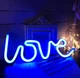 Настенный неоновый светильник ночник Side Love синий - изображение 4