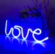Настенный неоновый светильник ночник Side Love синий - изображение 8