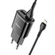 Мережевий зарядний пристрій для телефону + кабель Lightning HOCO C88A |1USB, 2.4A| Чорний - зображення 1