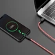 Кабель дата-кабель HOCO X21 Plus Silicone 2.4A 2м MicroUSB світиться в темряві Black-Red - зображення 2