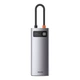 USB-Хаб Baseus Metal Gleam Series 6-in-1 (3xUSB3.0 + 4KHD + RJ45 + Type-C) серый - изображение 10