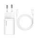 Адаптер сетевой BASEUS Type-C to Lightning cable Super Si Quick Charger Sets |Type-C, QC/PD, 3A, 20W| (TZCCSUP-B03) white - изображение 1