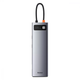 USB-Хаб Baseus Metal Gleam Series 11в1 3xUSB/2x4K HD/Type-C/TF/SD/Type-C PD/VGA/3.5mm/RJ45 сірий - зображення 1