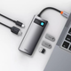 HUB адаптер BASEUS Type-C Metal Gleam Series 5-in-1 Multifunctional Docking Station 3xUSB / HDMI / Type-C 100W PD CAHUB-CX0G gray - изображение 2