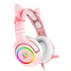 Наушники ONIKUMA Gaming CAT with LED K9 7.1 pink - изображение 3