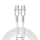 Кабель BASEUS Type-C to Type-C Cafule Series Metal Data Cable |2m, 5A, 100W, PD| (CATJK-D02) white - изображение 1