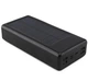 УМБ портативний зарядний Power Bank UKC 8058 20000mah, з кабелями і сонячною панеллю, чорне - зображення 2