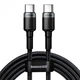 Кабель BASEUS CATKLF-ALG1 Сafule PD2.0 USB Type-C - USB Type-C 2м 100W 5A чорно-сірий - зображення 1