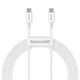 Кабель BASEUS CATYS-C02 Type-C to Type-C Superior Series Fast Charging Data Cable |2м, 5A, 100W| white - зображення 1