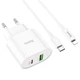 Сетевое зарядное устройство Hoco C95A Lineal PD20W + QC3.0 + кабель Type-C to Lightning - White - изображение 2