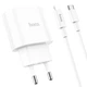 Сетевое зарядное устройство Hoco C95A Lineal PD20W + QC3.0 + кабель Type-C to Lightning - White - изображение 3