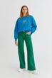 Свитшот оверсайз с начесом Pull & Bear 8591/359 L Синий - изображение 4