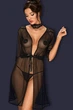 Пеньюар прозорий з аксесуарами Obsessive Lucita peignoir Чорний S/M (53013) - зображення 5