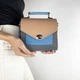 Сучасна та стильна шкіряна жіноча сумка кроссбоді Lamponi Chest one grey/blue/pink - зображення 5