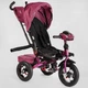 Дитячий триколісний велосипед колясочного типу Best Trike 6088 F - 355-39 з батьківською ручкою та поворотним сидінням, надувними колесами Темно-рожевий - зображення 4