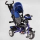 Детский трехколесный велосипед-коляска с родительской ручкой Best Trike 6588 / 73-202 колеса из спененой резины, с музыкой и светом, Синий - изображение 4