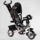 Детский трехколесный велосипед-коляска с родительской ручкой Best Trike 6588 / 78-755 колеса из спененой резины, с музыкой и светом, Черный с узором - изображение 4
