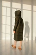 Длинный пуховик oversize Хаки S 7703065 - изображение 7