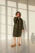Длинный пуховик oversize Хаки S 7703065 - изображение 8