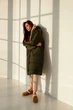 Довгий пуховик oversize Хакі M 7703065 - зображення 3