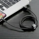 Кабель Baseus CALKLF-AG1 Cafule Lightning USB 2.4 A 50см Black-Grey - изображение 5