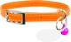 Ошейник Collar WAUCAT GLAMOUR с резинкой, клеевыми стразами Для кошек (ширина 9 мм, Длина 22-30 см) Оранжевый (32544Collar) - изображение 1