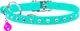 Нашийник Collar WAUCAT GLAMOUR з гумкою, клейовими стразами Для котів (ширина 9 мм, довжина 22-30 см), ментоловий (325413Collar) - зображення 2