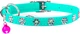 Ошейник Collar WAUCAT GLAMOUR с резинкой, клеевыми стразами "Цветочек" Для кошек (ширина 9 мм, Длина 22-30 см) Ментоловый (325513Collar) - изображение 2