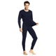 Термобелье мужское Septwolves 08001 Blue (2XL) хлопковое утепленное на осень-зиму с круглым вырезом под одежду - изображение 3