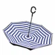 Зонт наоборот Lesko Up-Brella Сине-белые полосы смарт-зонт обратного складывания механический ветрозащитный (SK-2907-13284) - изображение 2