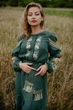 Сукня-вишиванка Vyshyvanka "Вишивка гладдю Півонія" 48 Зелена 4532 - зображення 4