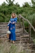 Платье-вышиванка Vyshyvanka "Вышивка гладью Пион" 44 Синее 4533 - изображение 3