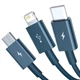 Кабель зарядный Baseus Superior 3в1 USB to Lightning/USB Type C/micro USB 3.5 А 1.5 м Blue (CAMLTYS-03) - изображение 2