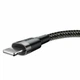 Кабель Baseus CALKLF-BG1 Cafule Lightning USB Apple 2.4A 1m Black-Grey - зображення 4