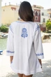 Пляжна туніка з блакитною вишивкою Fresh Cotton 2116 F-1C 46(L) Білий - зображення 3