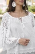 Кружевная блузка с длинными рукавами Fresh Cotton&nbsp;2005 F-1C 42(S) Белый - изображение 2