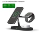 Зарядний пристрій Proda 4в1 Magnetic Wireless Charger для iPhone 14/13/12/Apple Watch/AirPods black - зображення 1