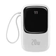 Портативное зарядное устройство Baseus Q Pow Digital Display 20000 mAh 20W with Lightning Cable White (PPQD-H02) - изображение 1