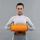 Массажный ролик Forever Roller 33 см роллер для спины валик для йоги пилатеса и массажа Оранжевый - изображение 4