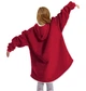 Толстовка плед с рукавами и капюшоном Huggle Hoodie оверсайз, теплый худи с большим карманом для рук Бордовый One size - изображение 11