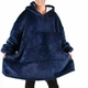 Плед Толстовка с Капюшоном и Рукавами Huggle Hoodie 3-в-1 (Синий) Двухсторонний Теплый Худи Халат Домашний - изображение 8