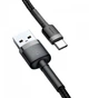Кабель Baseus Cafule Cable USB for Type-C 3A 1 м Gray/Black (CATKLF-BG1) - изображение 2