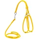 Круглая кожаная шлея WAUDOG Glamour N1 с поводком для кошек и мелких собак 105 см 6 мм Желтая (34018) - изображение 1